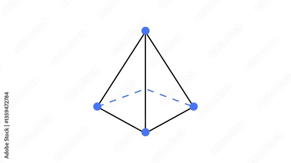 Geometric shape with points connected by lines. Symbolizes structure, connection, or technological concepts. Modern, minimalistic design suitable for tech, science, or educational themes