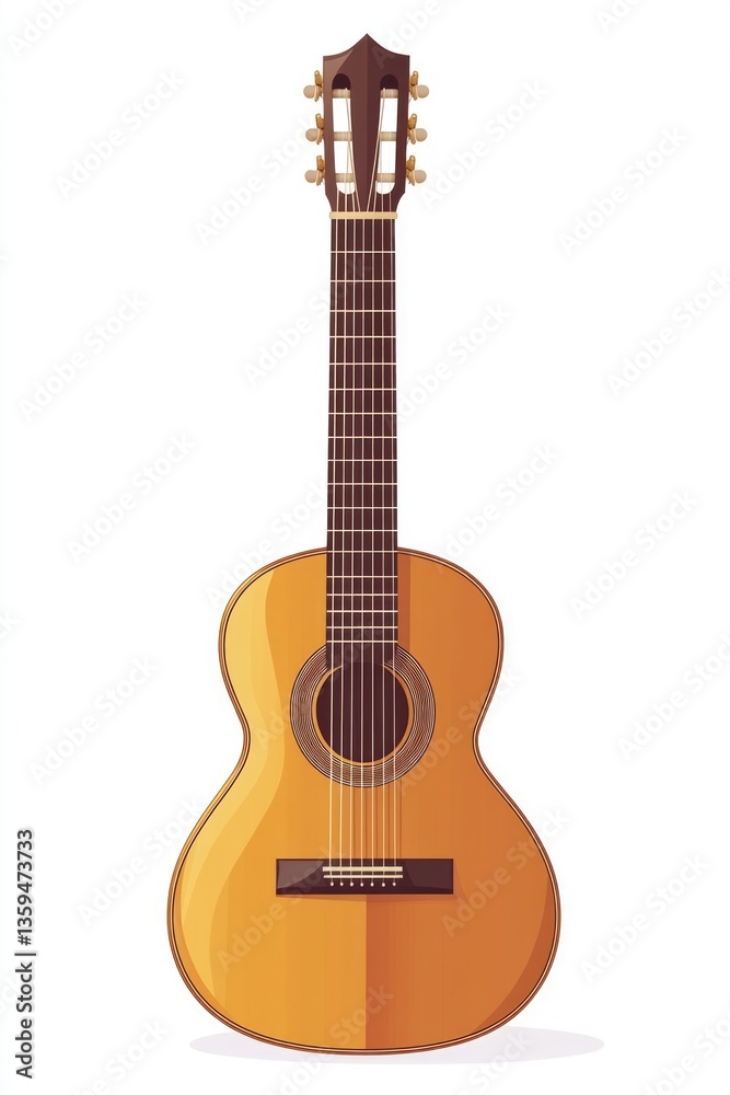 Fototapeta premium Guitar Accoustic. Classic Wooden Musical Instrument for Classical Music
