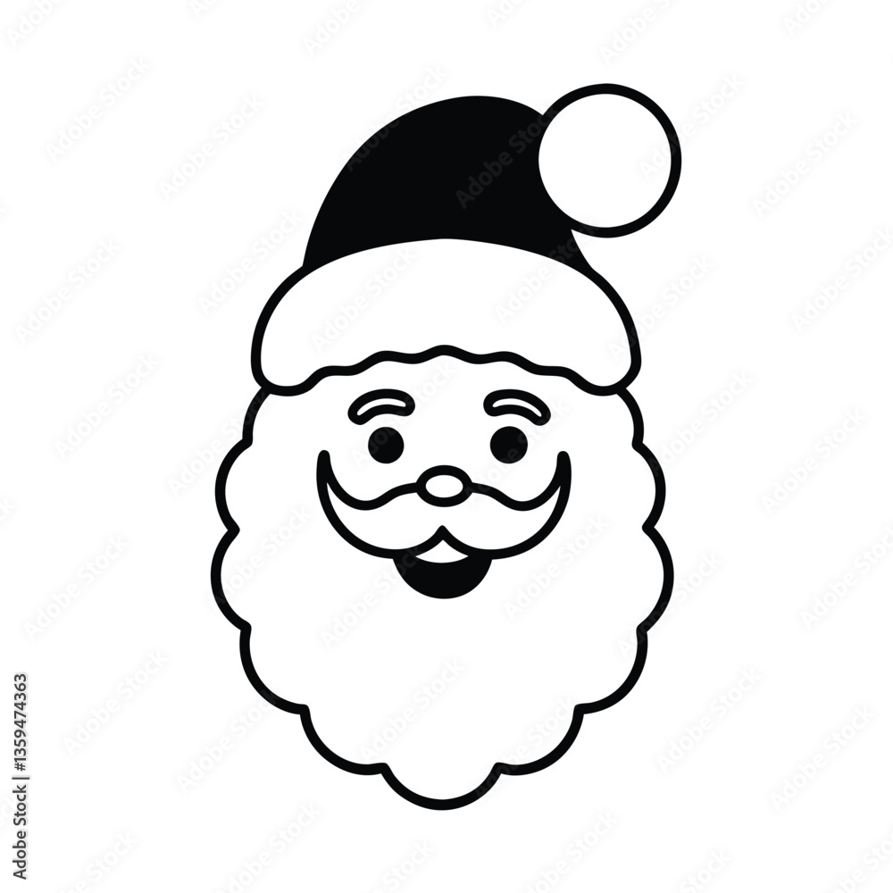 a Santa Claus head with a fluffy beard and red hat, a Santa Claus head with a fluffy beard and red hat,