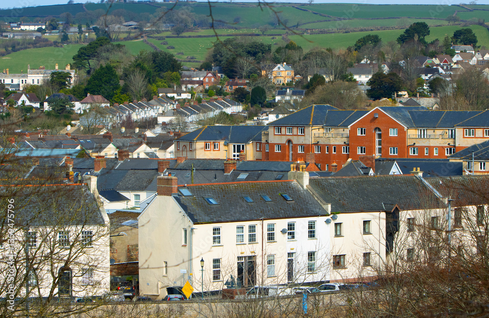 Elevated view of Pilton district of Barnstaple in Devon