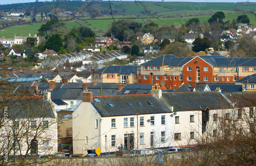 Obraz na płótnie Elevated view of Pilton district of Barnstaple in Devon w salonie