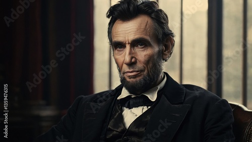 US president Abraham Abe Lincoln face portrait