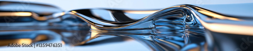 Abstract Chrome and Blue Metallic Form