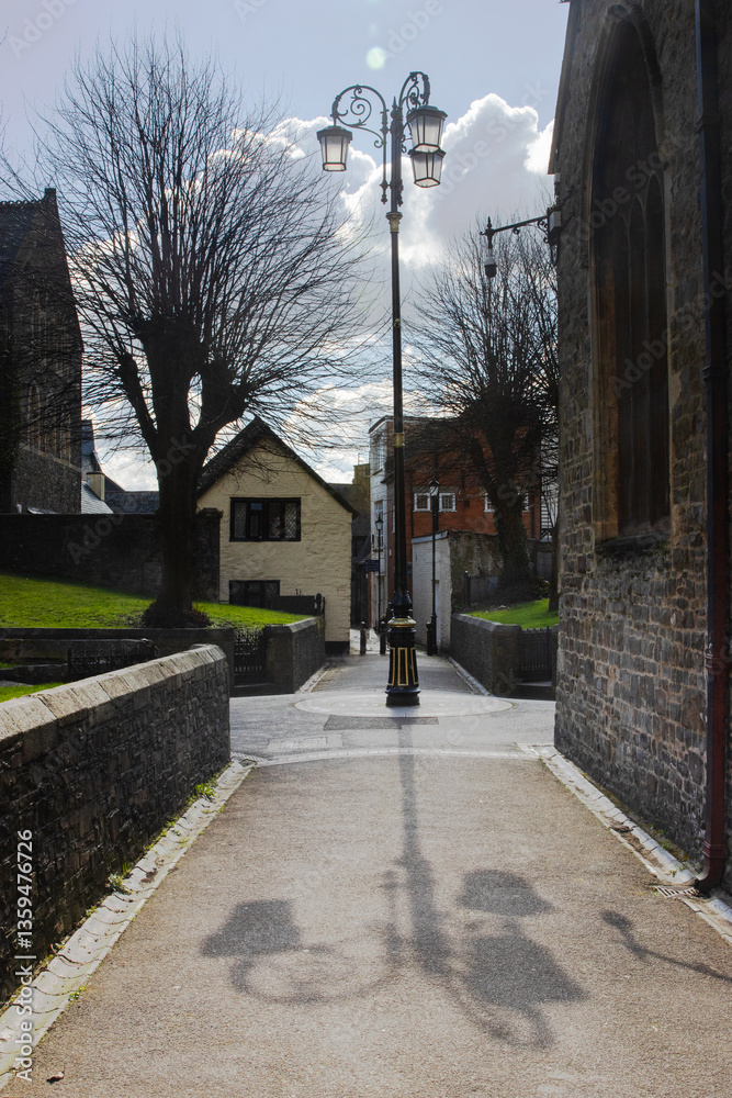 Ancient heart in the centre of Barnstaple during the morning in spring