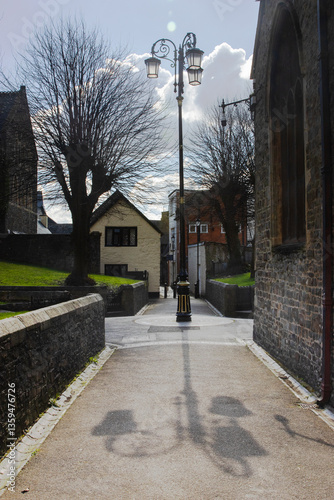Obraz na płótnie Ancient heart in the centre of Barnstaple during the morning in spring w salonie