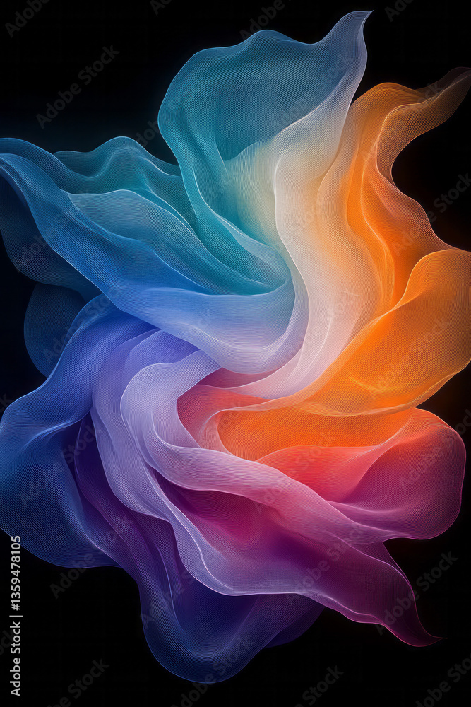 Obraz premium An ethereal vision of truth rendered in floating code, fractals, and cosmic pulses abstract yet