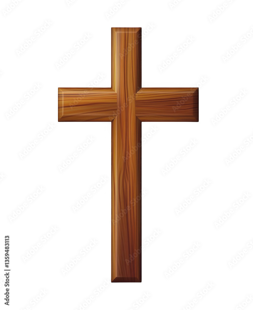 Wooden cross, vector illustration, white background, simple design, png Wooden cross, vector illustration, white background, simple design, png