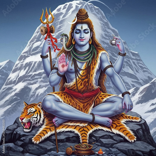 Lord Shiva Meditating in Lo...