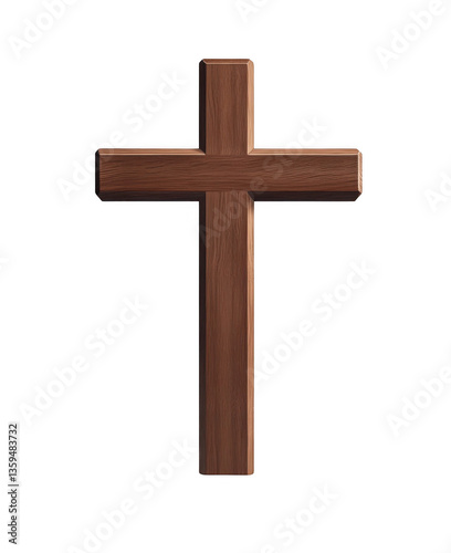 Wallpaper Mural Wooden cross, vector illustration, white background, simple design, png Torontodigital.ca