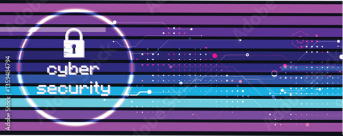 Cyber security lock icon background