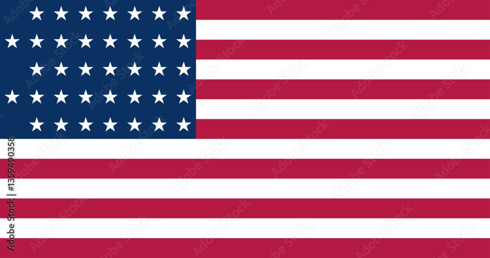 Naklejka premium US Flag 37 Stars (1867–1877)