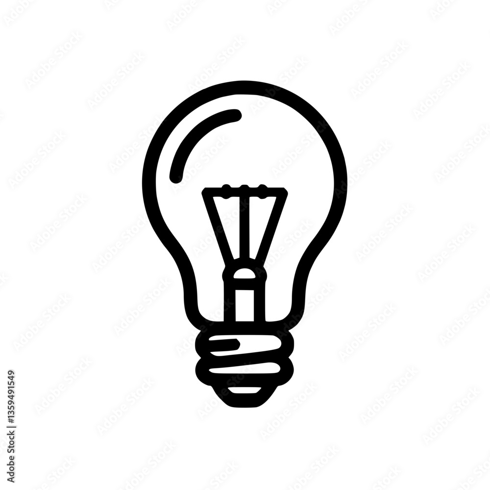 Lightbulb icon representing a bright idea innovation and solution Symbolizes creativity and thinking Modern design clean lines and simple representation Lightbulb icon representing a bright idea innovation and solution Symbolizes creativity and thinking Modern design clean lines and simple representation