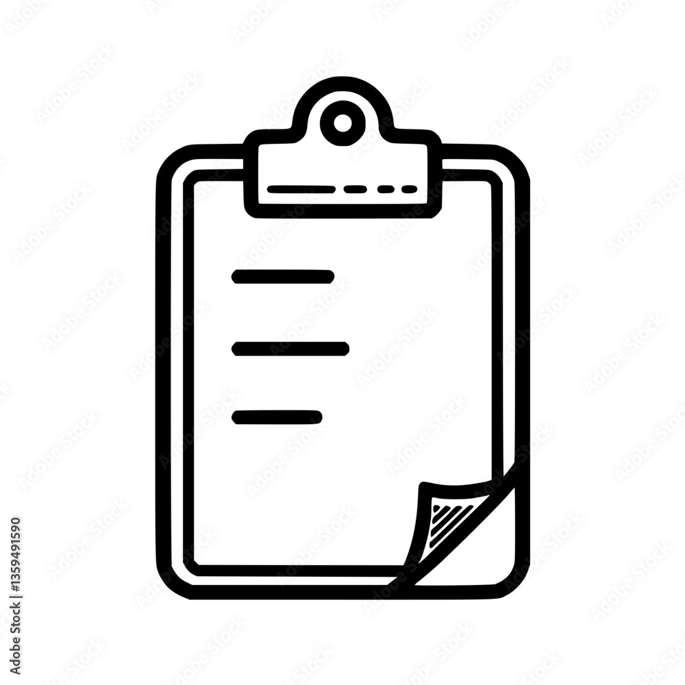 Clipboard icon for document list checklist or note taking apps Bold line art for versatile usage in designs