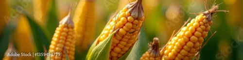 Close-up of corn stalks showing signs of fungal disease, infection, corn, crop