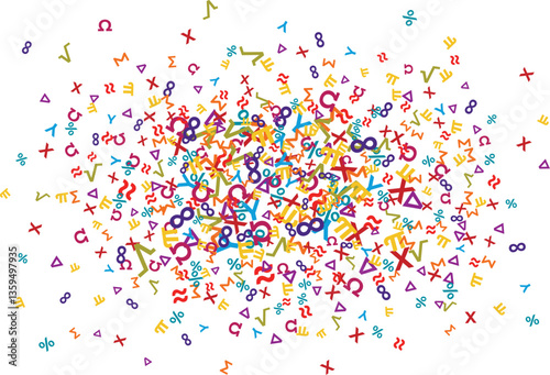 Vector colorful mathematics background element in flat style
