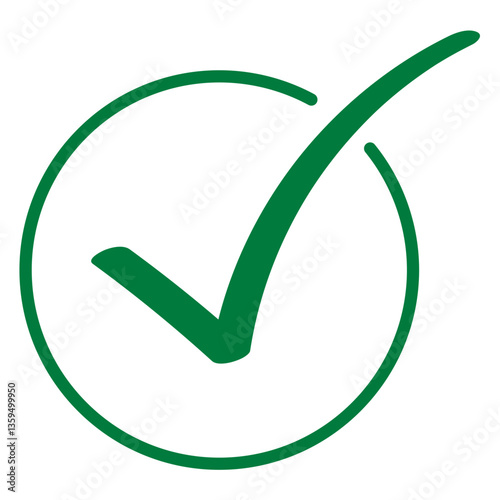 Green check mark vector symbol on white background