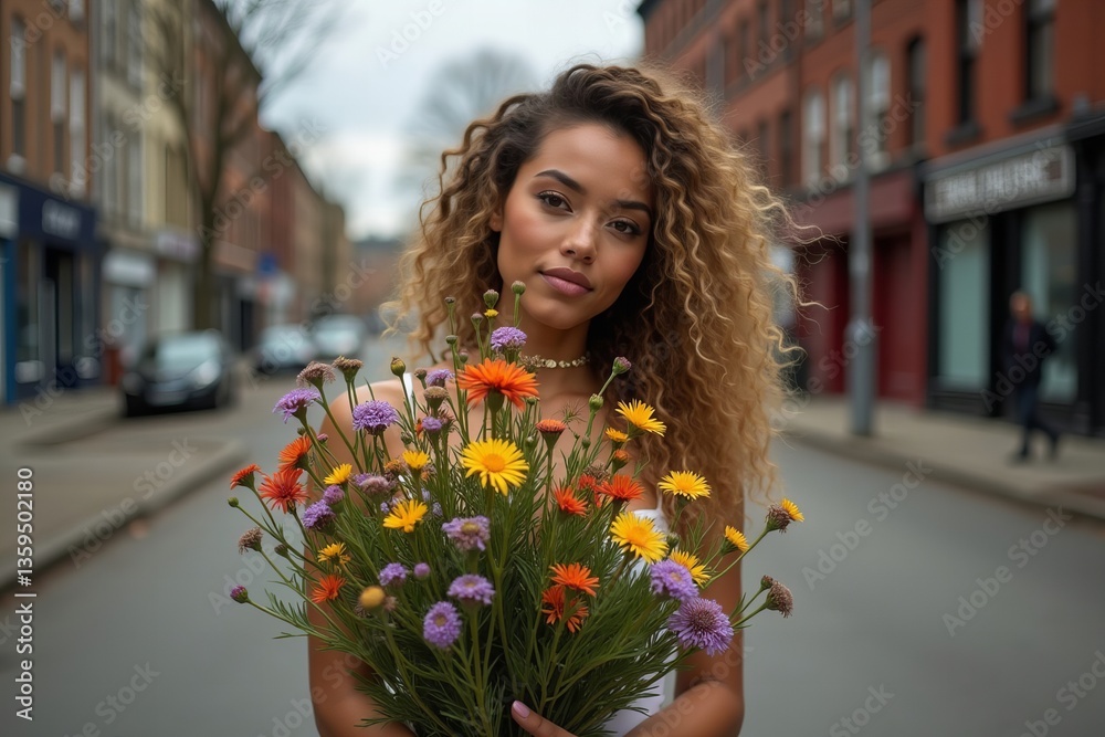 Fototapeta premium Wildflower Bouquet: Nature's Beauty in the Urban Jungle