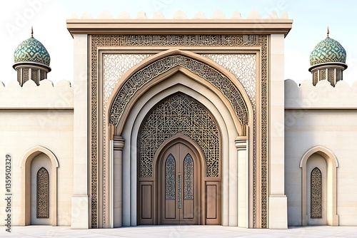 Wallpaper Mural 3D Majestic Entrance of an Islamic Palace with Golden Details Torontodigital.ca