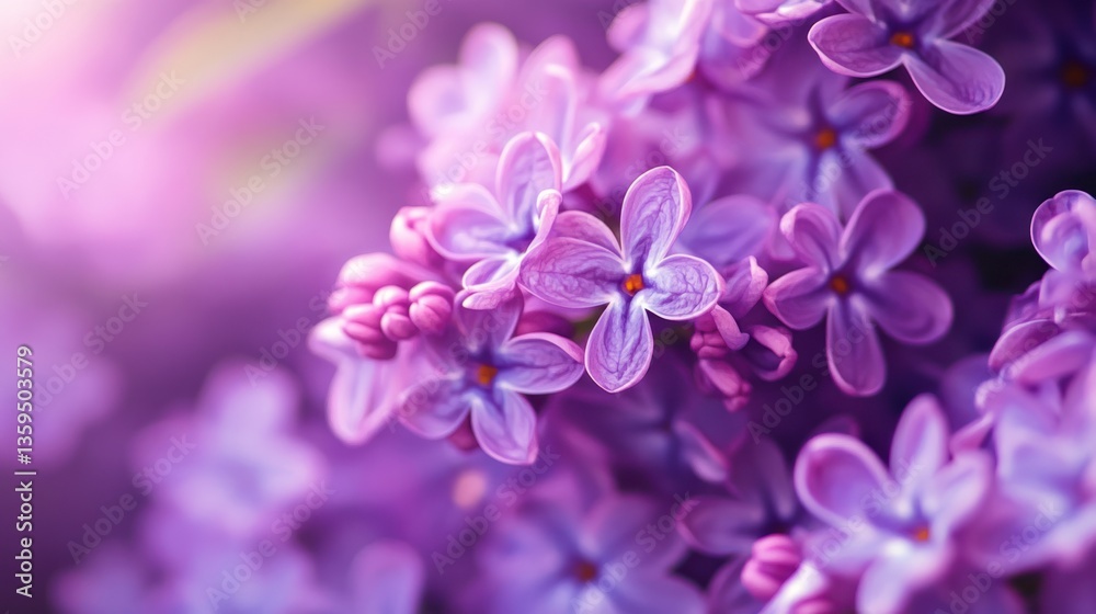 A Close Up Image of Many Purple Lilac Flowers A Close Up Image of Many Purple Lilac Flowers