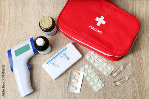 First aid kit with cold med...