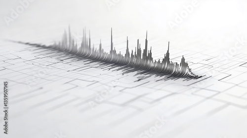 Detailed visualization of a seismic waveform on a modern seismograph display