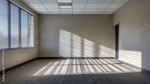 Wallpaper Mural ブラインド越しの光が照らす無人会議室の静けさ Torontodigital.ca