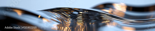 Obraz na płótnie Abstract Metallic Flowing Surface w salonie