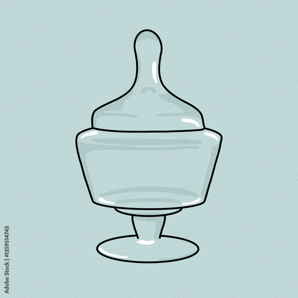 Minimalist Decorative Glass Jar Illustration
