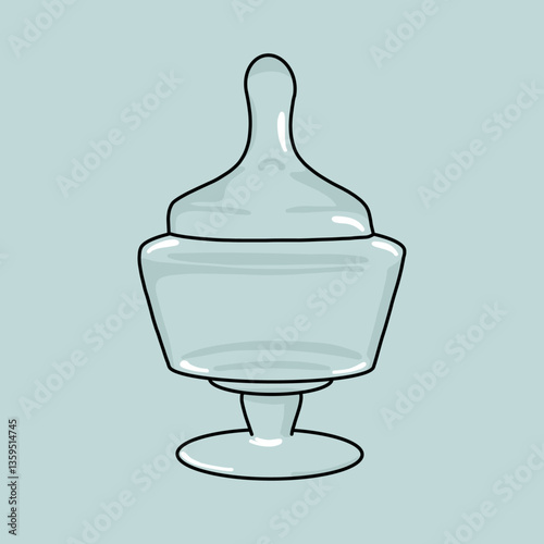 Minimalist Decorative Glass Jar Illustration