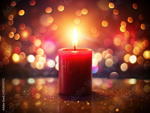 Cozy Red Candlelight Hope: Bokeh Photography, Warm Lighting, Relaxation, Reflection