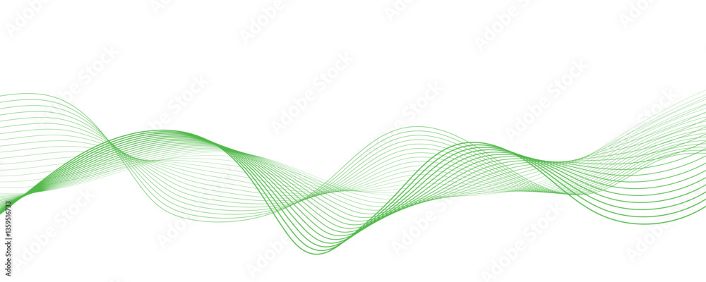 Fototapeta premium Absract green wave vector background