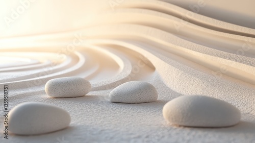 Peaceful zen garden design.  Soft, flowing lines and smooth stones
