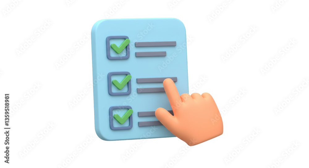 Isolated Hand Selecting Check Marks on Checklist Isolated Hand Selecting Check Marks on Checklist