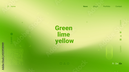 Bright green lime yellow background with text showcasing vivid colors and modern design elements in a digital format