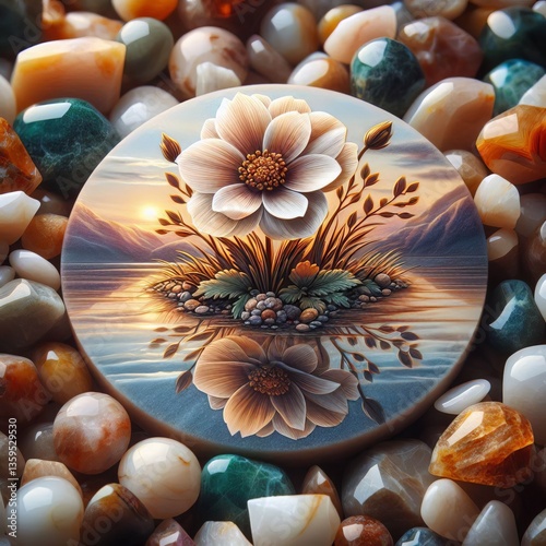Feldspar Flourish On a bed of feldspar a flower flourishes its p
