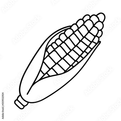 Corn on the cob outline illustration  
