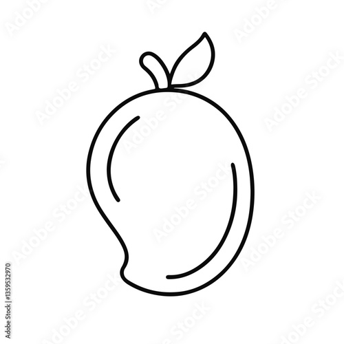 Simple line drawing of a mango fruit icon  