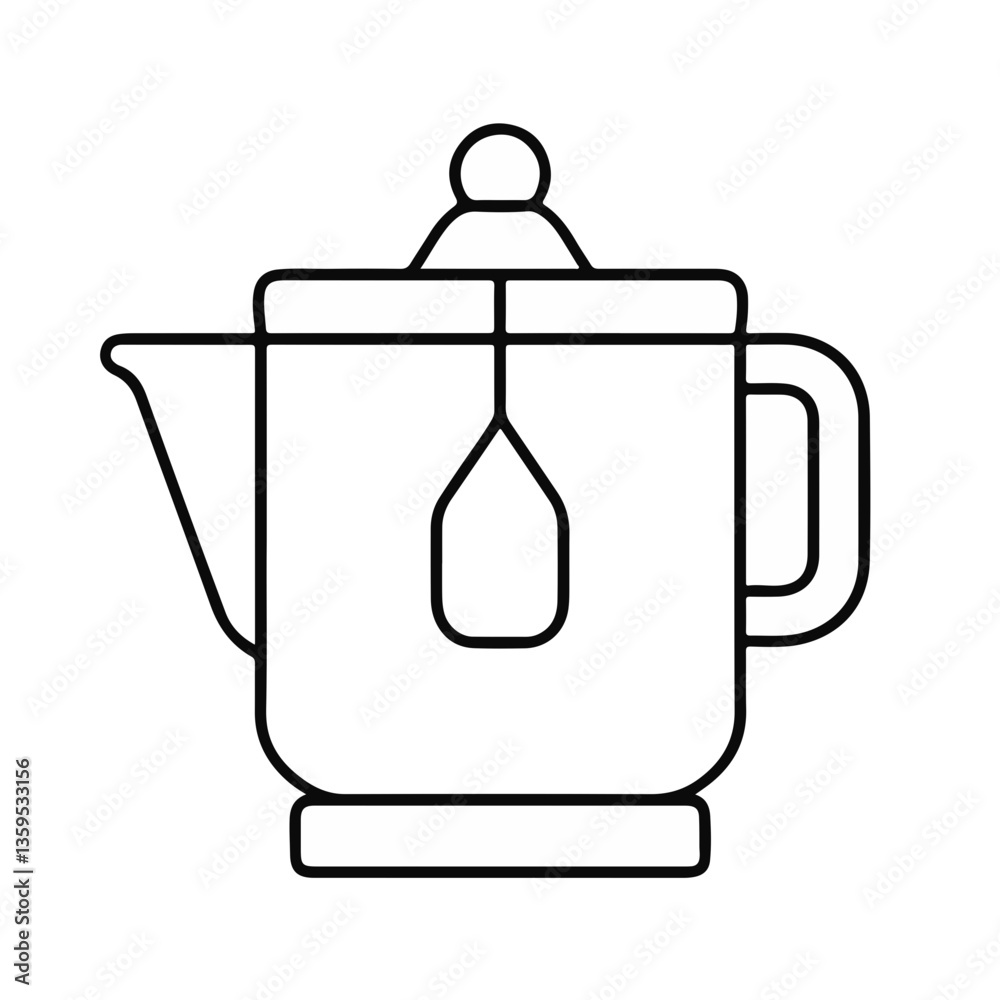 Obraz premium Tea kettle icon illustration in minimalistic style 