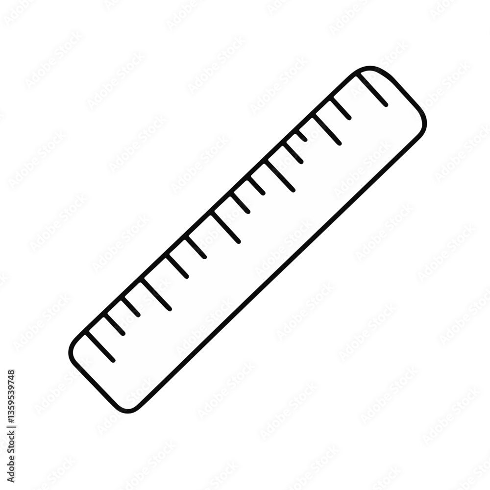 Ruler icon in minimalistic style on white background Ruler icon in minimalistic style on white background