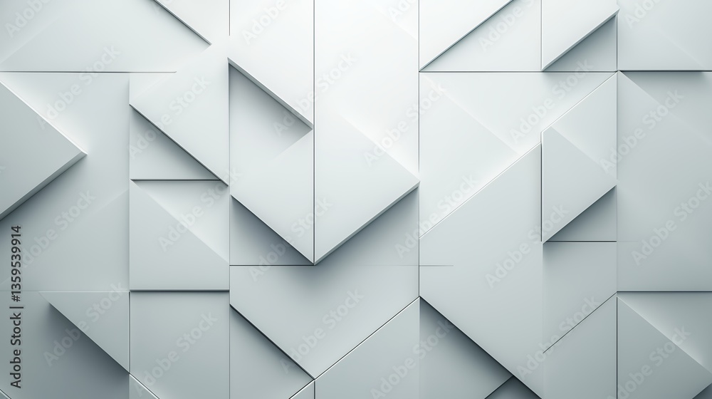 Obraz premium Abstract white geometric pattern background, triangles texture, modern design, ideal for website or presentation