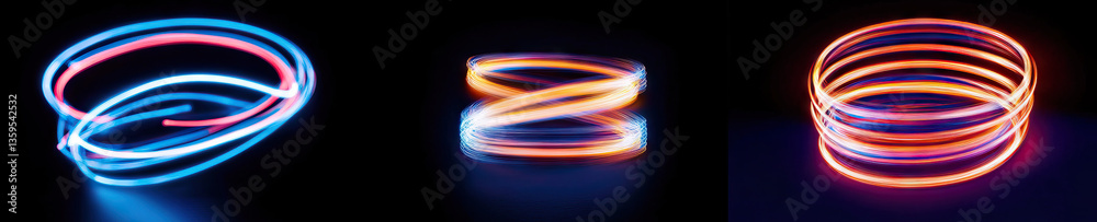 Three Abstract Light Trail Compositions Three Abstract Light Trail Compositions
