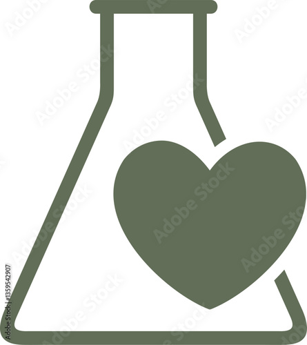 Green health and chemical bottle symbol