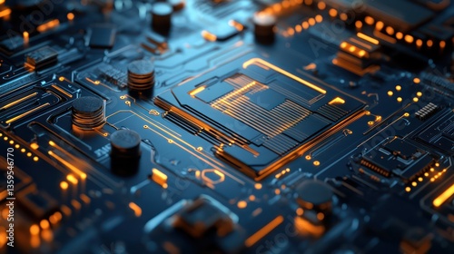Digital Circuitry with Sharp Edged Squares abstract background
