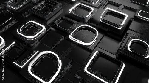 Abstract Black and White Squares abstract background