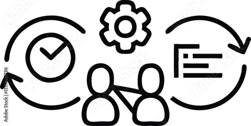 Illustration of kitchen utensil sets and tools with business and web concept icons