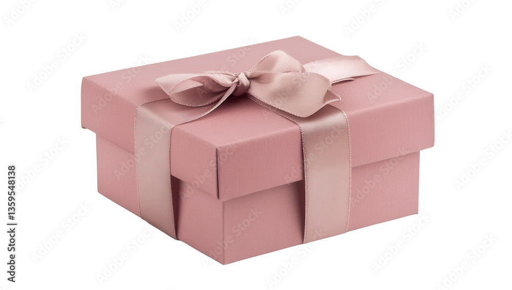Obraz premium a pink gift box tied with a satin ribbon ideal for presenting thoughtful gifts on special occasions like birthdays or holidays