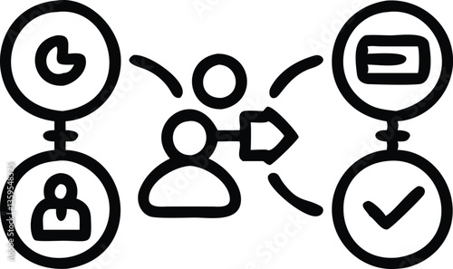 Illustration of kitchen utensil sets and tools with business and web concept icons