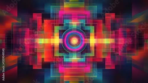 Symmetry of Interwoven Squares and Circles