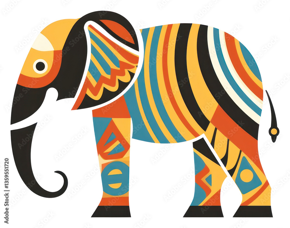 Fototapeta premium PNG Vector elephant impressionism wildlife animal mammal.