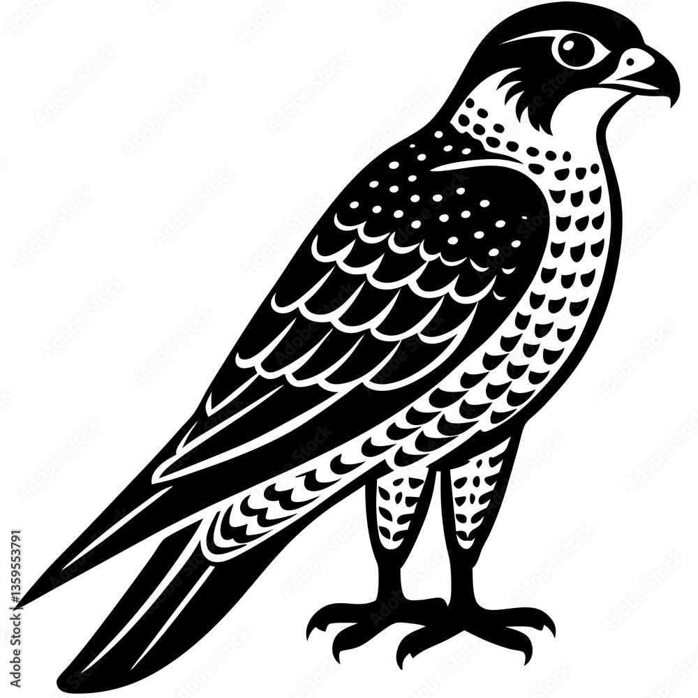 Obraz premium Stunning falcon vector illustration, perfect for digital designs, prints, and branding.